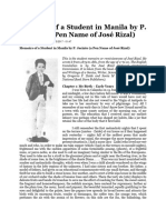 Memoirs of A Student in Manila by P. Jacinto Pen Name of Rizal PDF