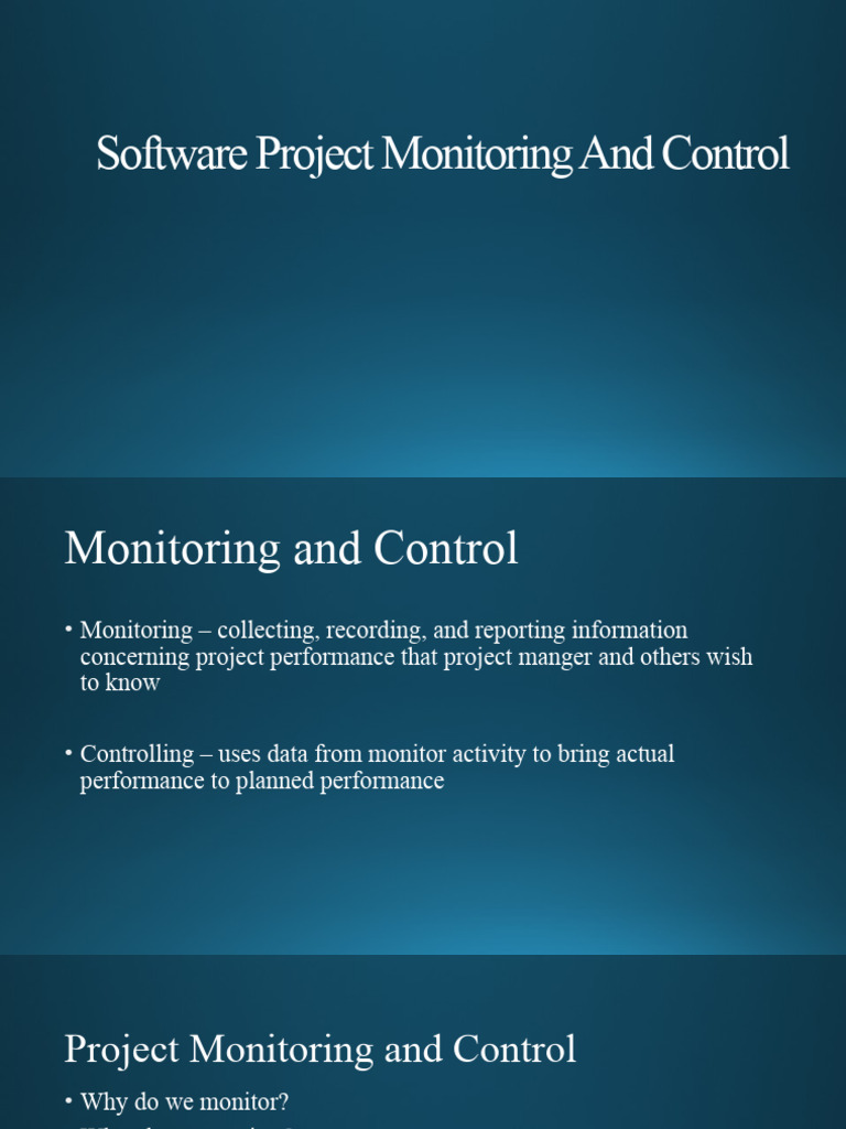 Software Project Monitoring and Control | PDF | Project Management ...