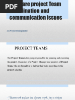 Software Project Team Coordination and Communication Issues