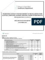 Framework Contract For Procurement of Miscellaneous Items (Laptops, Computers, Scanners, Printers, Toners of Printers Etc)