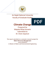 Climate Change: An Najah National University Faculty of Graduate Studies