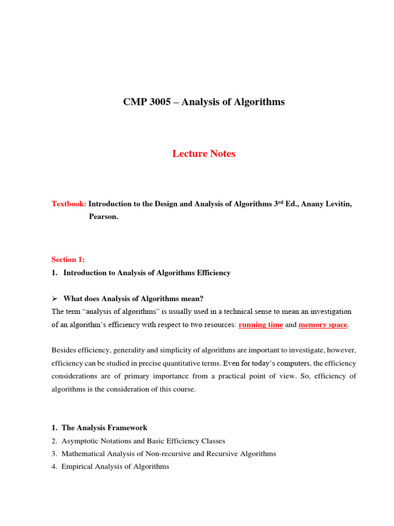 Chapter 2 - Asymptotic Notation (Notes) | PDF | Time