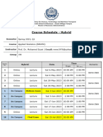 1W Course Schedule - Hybrid - Applied Statistics