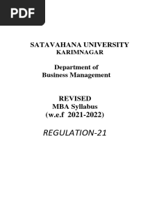 MBA SU SYLLABUS New