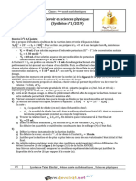 Devoir de Synthèse N°1 - Sciences Physiques - Bac Mathématiques (2019-2020) MR Taoufik BACCARI