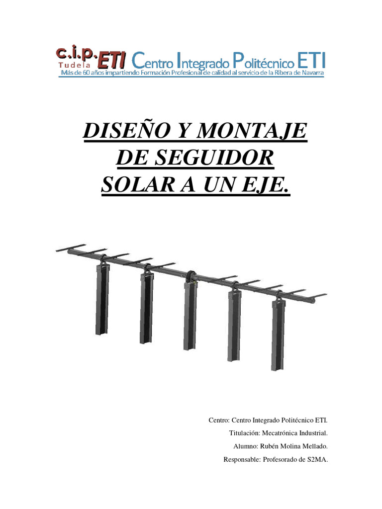 Diseño de Seguidor Solar a un Eje | PDF | Rodamiento (Mecánico) | Tornillo
