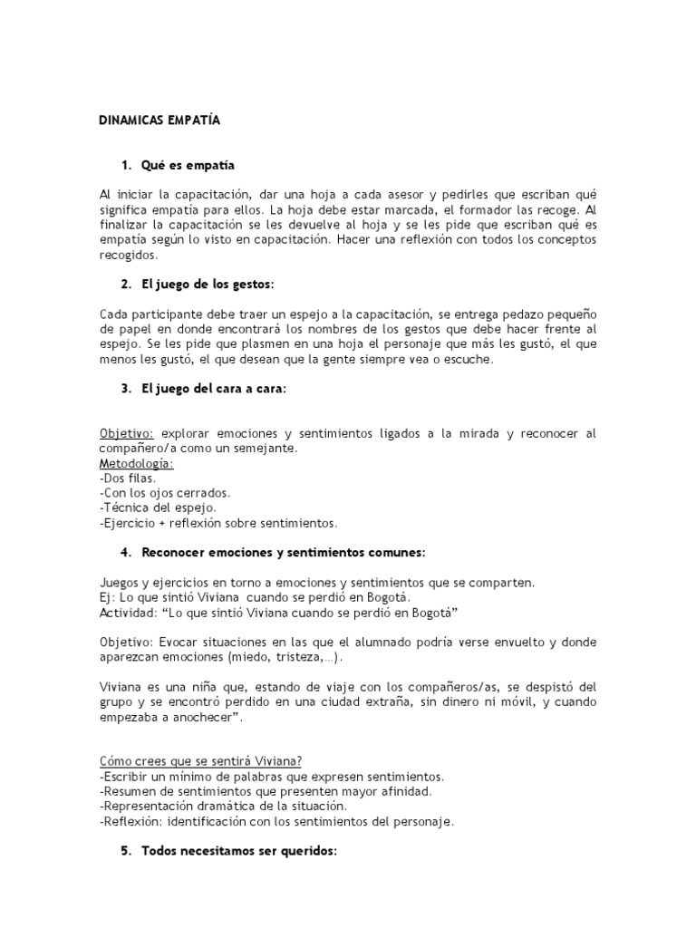 Actividades para Fomentar la Empatía | PDF | Las emociones | Science
