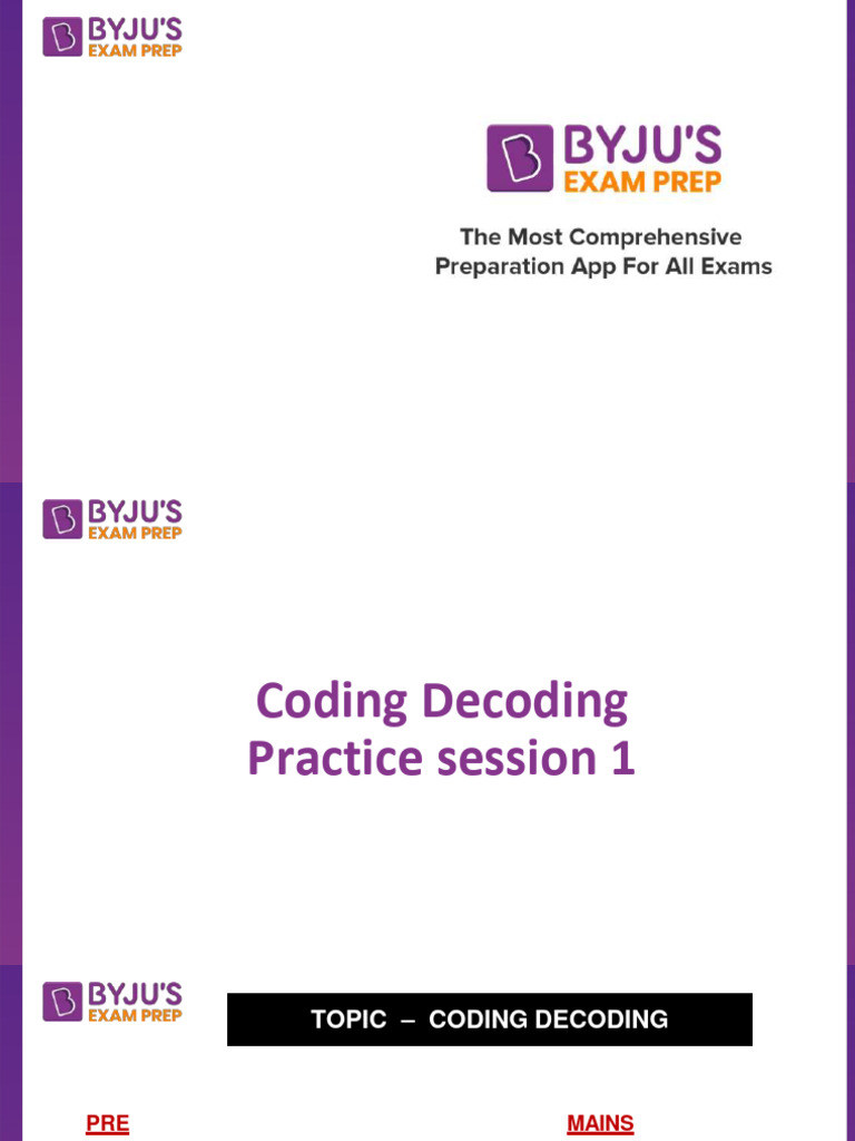 Coding Decoding Practice Session 1 1 | Download Free PDF | Human ...