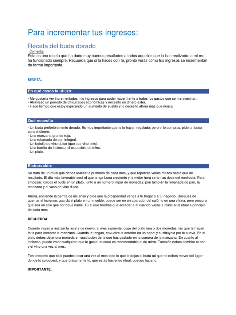 Ritual para Atraer Dinero y Prosperidad | PDF | Rituales | Oración