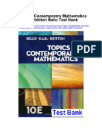 Topics in Contemporary Mathematics 10th Edition Bello Test Bank