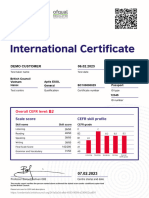 Aptis Esol General - Sample Certificate