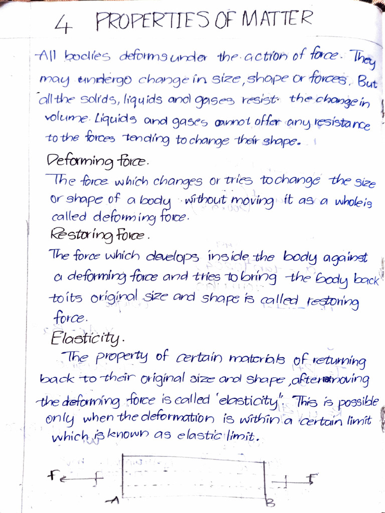 4.properties of Matter Chapter 4 1st Sem Physics | PDF | Elasticity ...