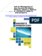 Test Bank For Management of Information Security 6th Edition Michael e Whitman Herbert J Mattord Isbn 10 133740571x Isbn 13 9781337405713