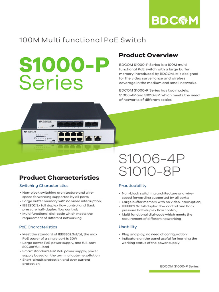 Series: S1006-4P S1010-8P | PDF | Power Supply | Duplex ...