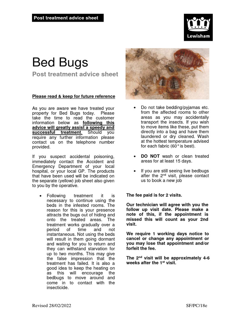 Bedbugs After Treatment Advice | PDF