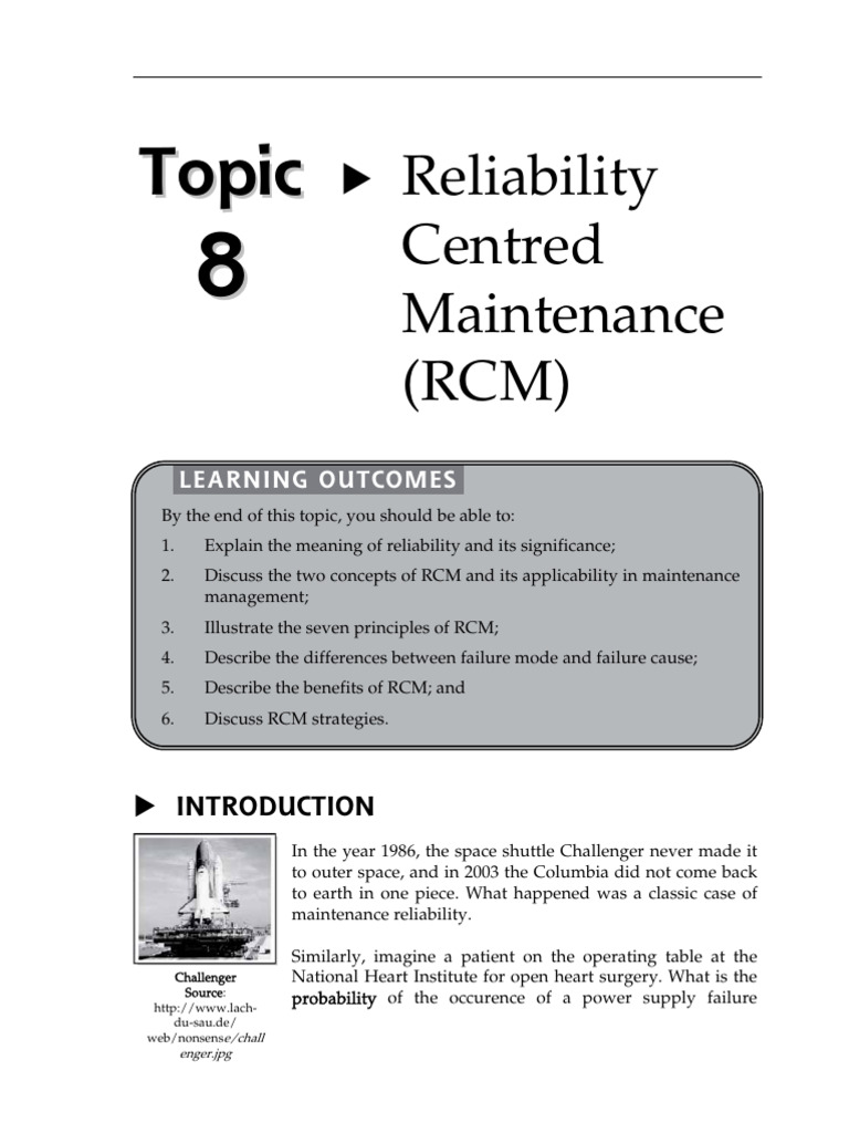 16091644Topic8ReliabilityCentredMaintenance (RCM) | PDF | Reliability ...