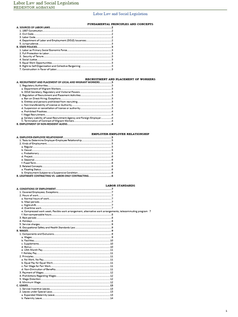 Labor Law | PDF | Labour Law | Employment
