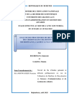 Analyse Des Procedures de Recouvrement Des Credits Dans Une Institution de Microfinance, Cas de L'a.v.e.c Ejo Ni Heza