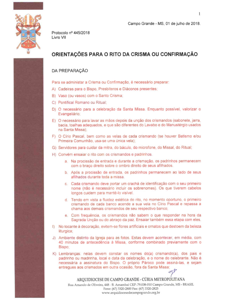 Orientações-para-o-Rito-da-Crisma-ou-Confirmação-Atualizadas | PDF
