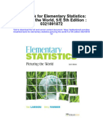 Test Bank For Elementary Statistics Picturing The World 5 e 5th Edition 0321891872