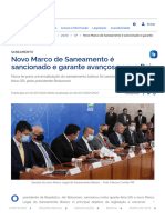 Novo Marco de Saneamento - Princiapais Pontos