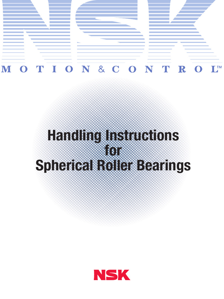 Handling Instructions For Spherical Roller Bearings PDF Bearing