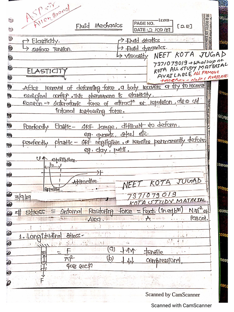 ASP Sir Elasticity Fluid Mechanics | PDF