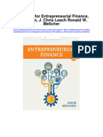Test Bank For Entrepreneurial Finance 7th Edition J Chris Leach Ronald W Melicher