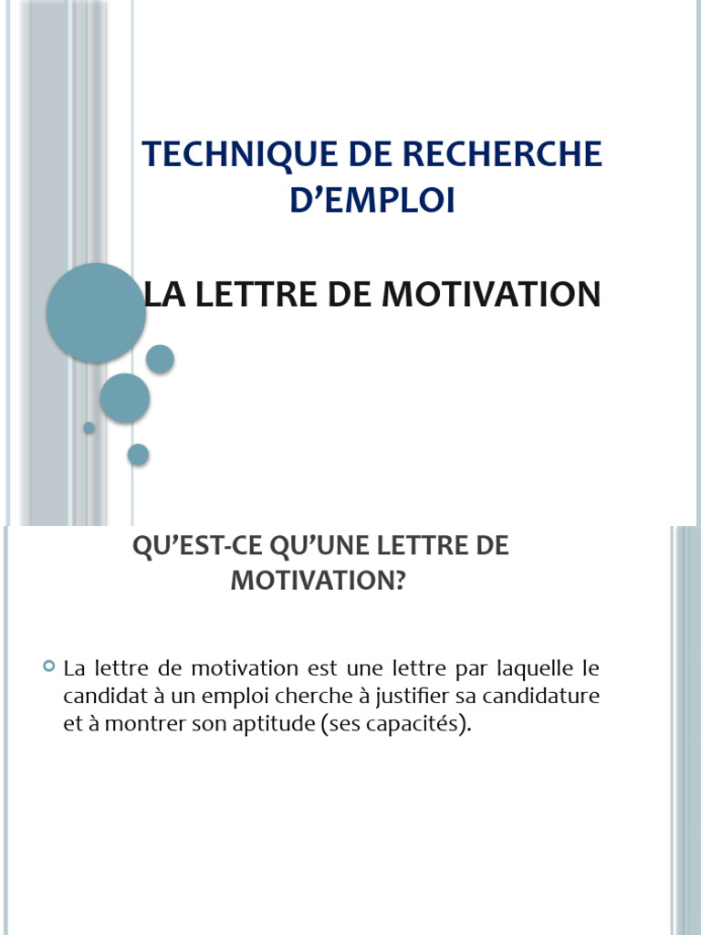 Guide de rédaction d'une lettre de motivation | PDF