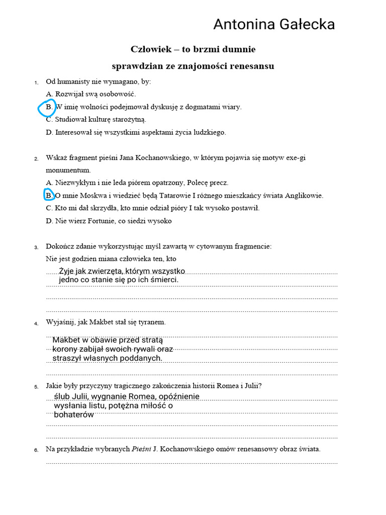 Edited Sprawdzian Z Renesansu PDF