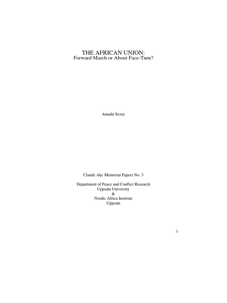 The AU - Forward March or About | PDF | African Union | Pan Africanism