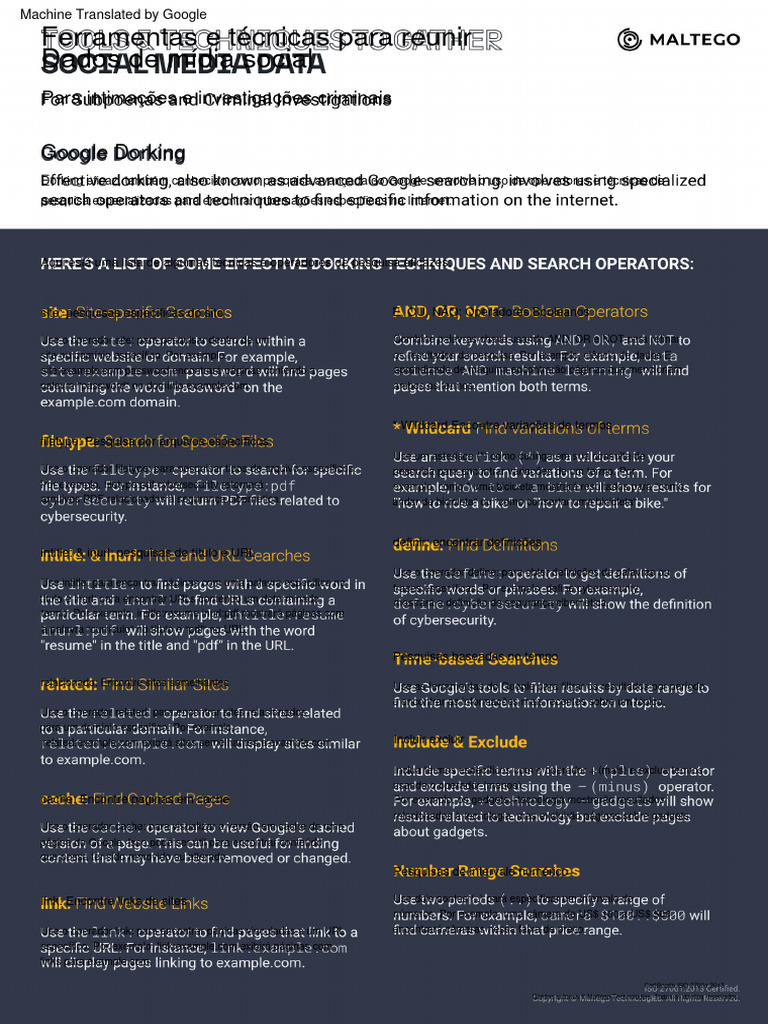 ToolsTechniquestoGatherSocial MediaDataCheatSheet PDF Dados