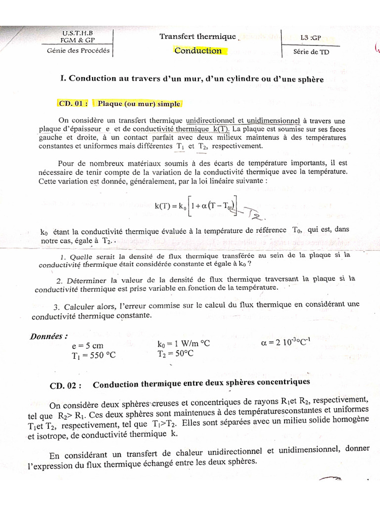 TD1+Solution Transfert de Chaleur