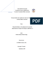 Manual de Políticas y Procedimientos de Control Del Departamento de Compras