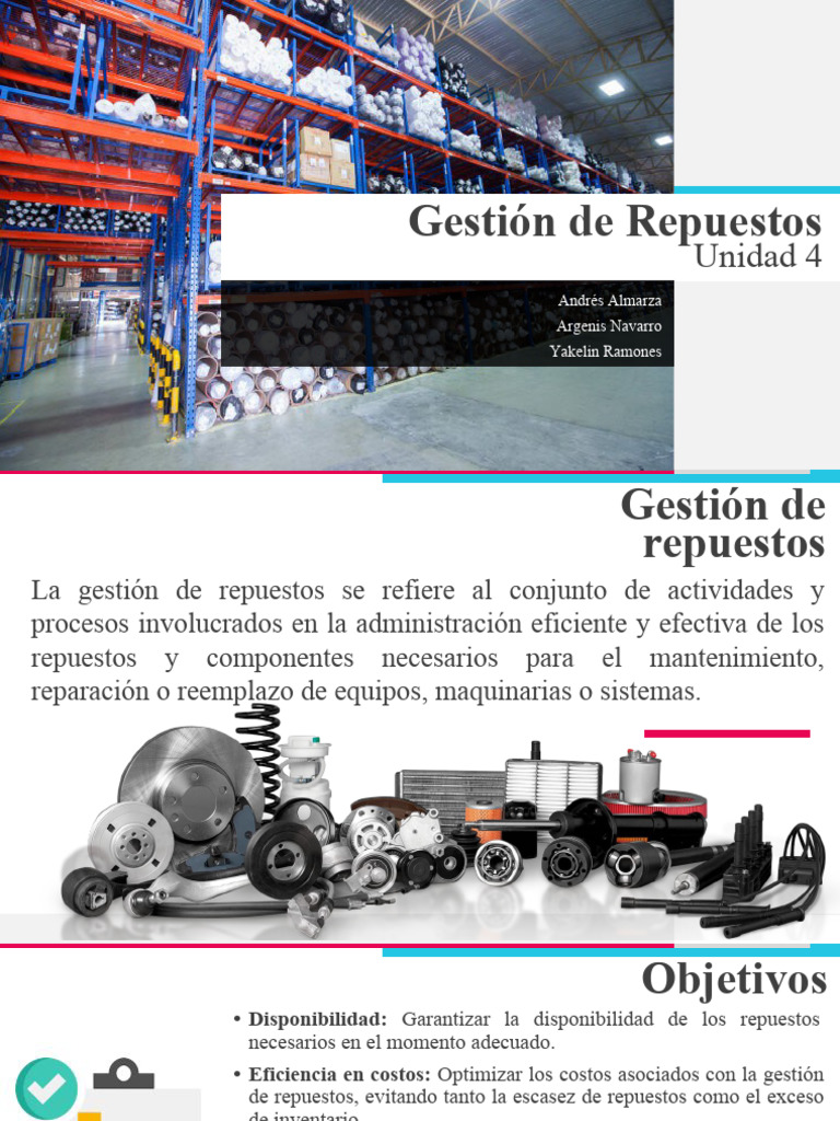 Unidad 4. Gestion de Repuestos. | PDF | Inventario | Obtención