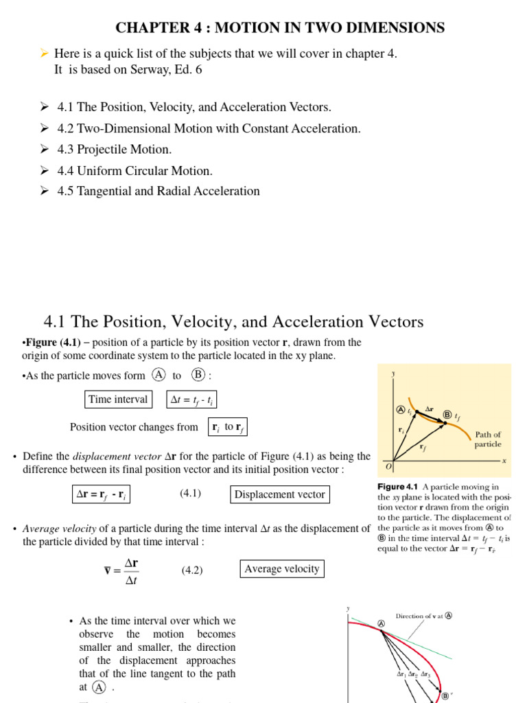 2D Motion: Position, Velocity, Acceleration | PDF | Acceleration | Velocity