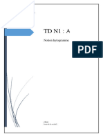 TD N1: Analyse D'un Avers: Notion Hytogramme