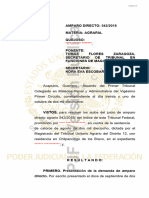 Ejecutoria de Amparo 542-2018 Relacionada Con El Amp. Dir. 392-2019