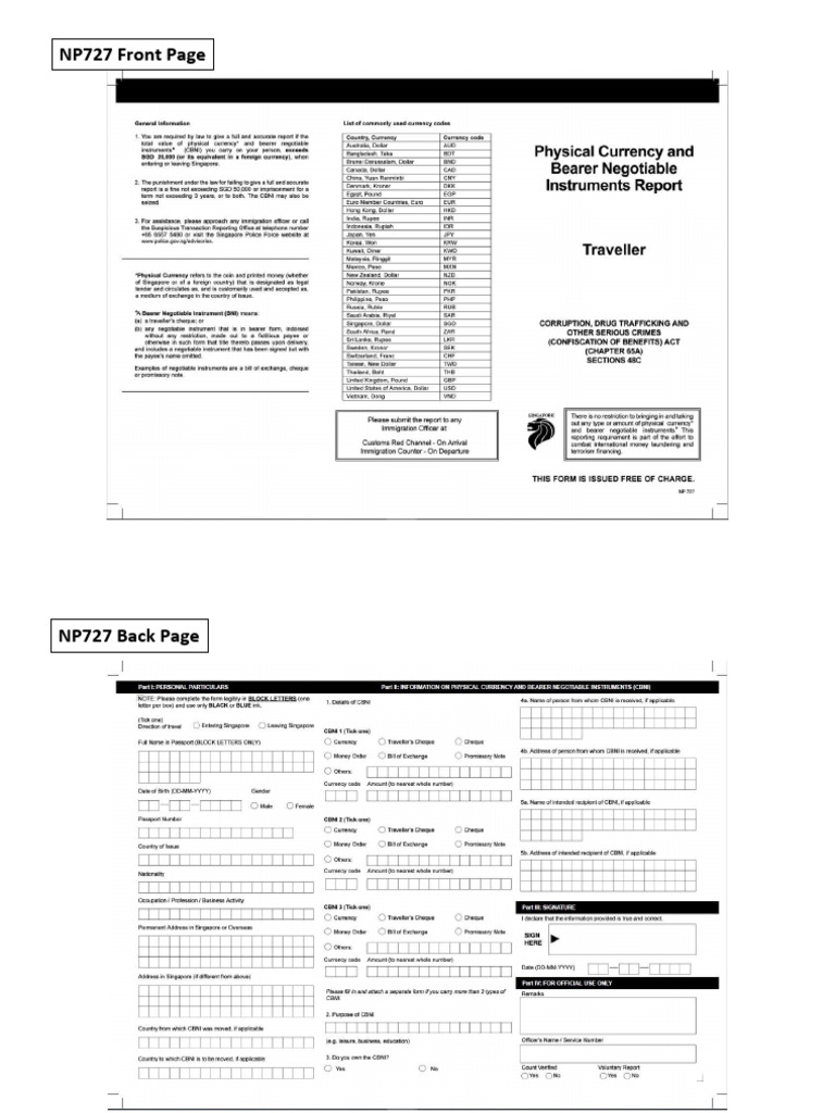 CBNI Declaration Form Instructions | PDF | Finance & Money Management