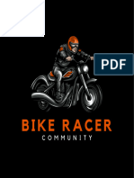 Black and Orange Abstract Bike Racer Community Logo