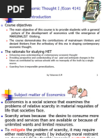 History of Economic Thought I