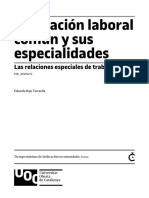 La Relación Laboral Común y Sus Especialidades: Las Relaciones Especiales de Trabajo