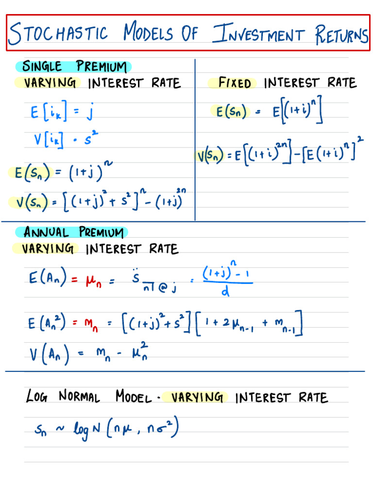 Stochastic Models for Investment Returns | PDF | Statistics ...