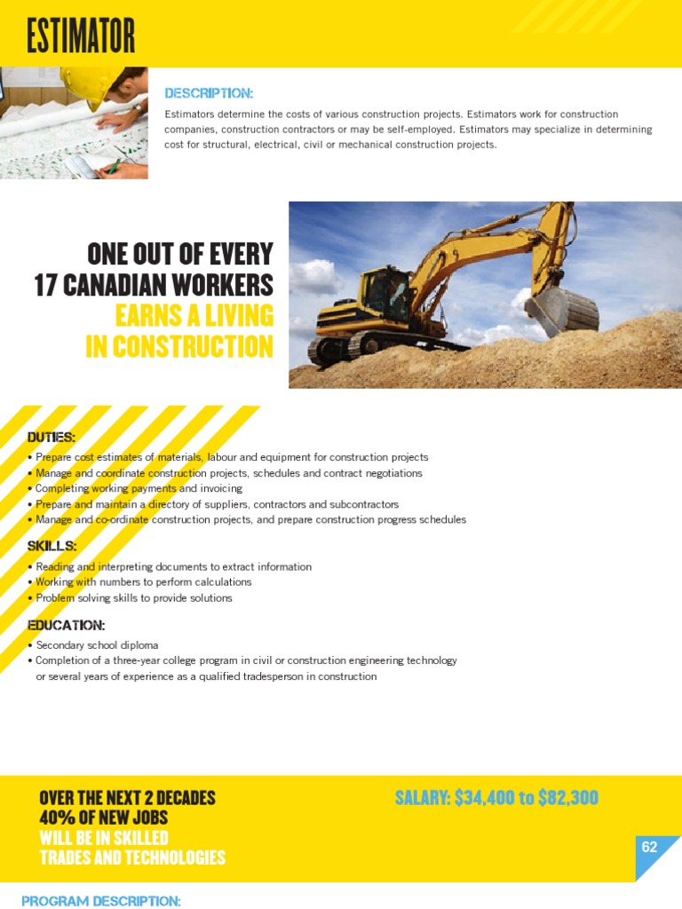 Careers in Canadian Construction Industry | PDF | Civil Engineering ...