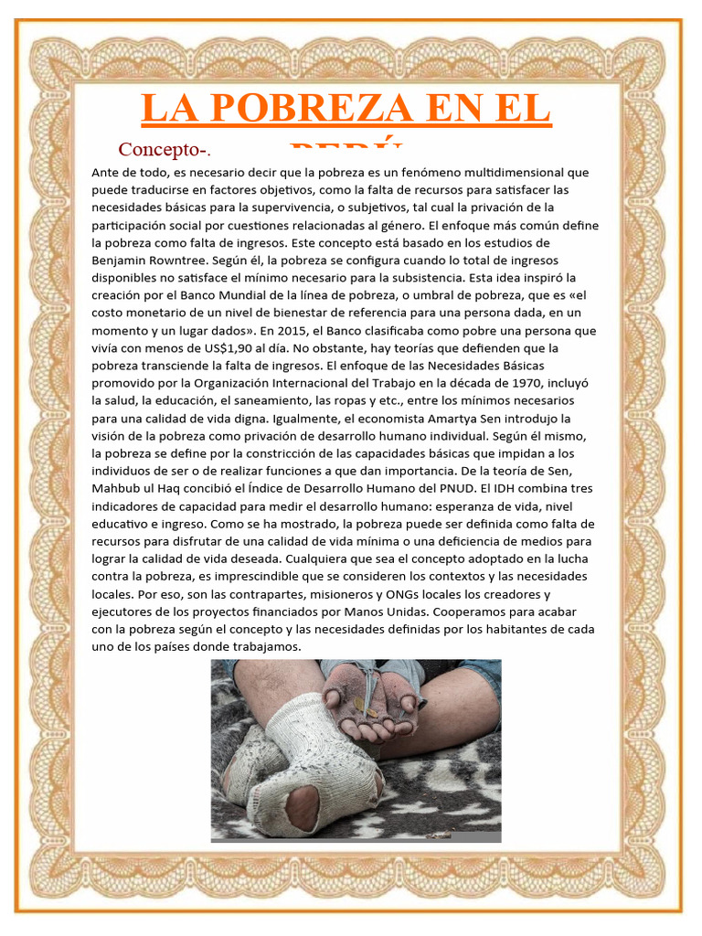 Causas y Consecuencias de la Pobreza en Perú | PDF | Pobreza | Pobreza ...