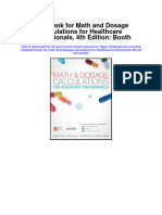 Test Bank For Math and Dosage Calculations For Healthcare Professionals 4th Edition Booth