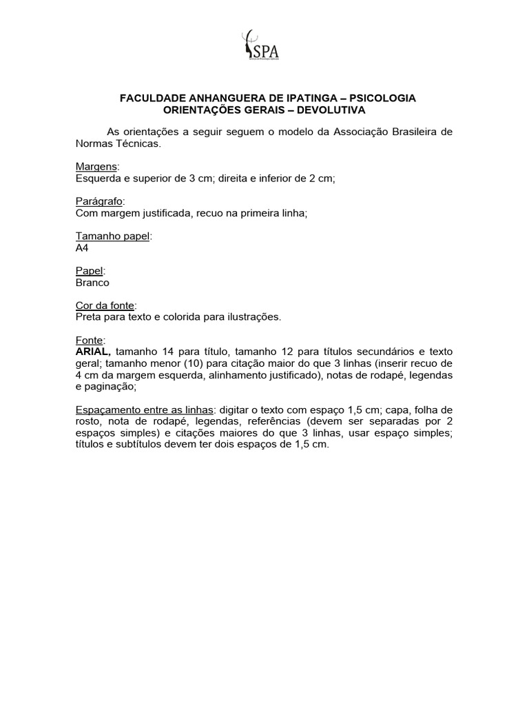 Modelo De Devolutiva Pdf Psicologia Citação