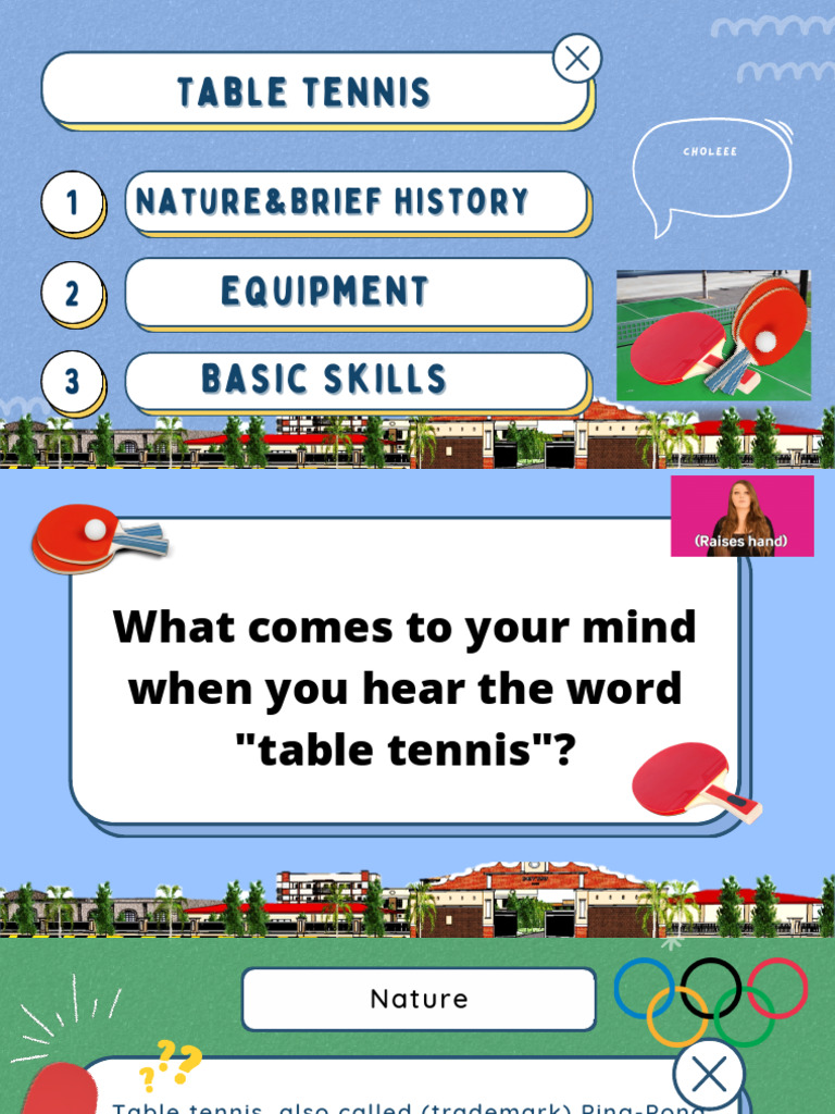 Table Tennis PDF Table Tennis Ball Games