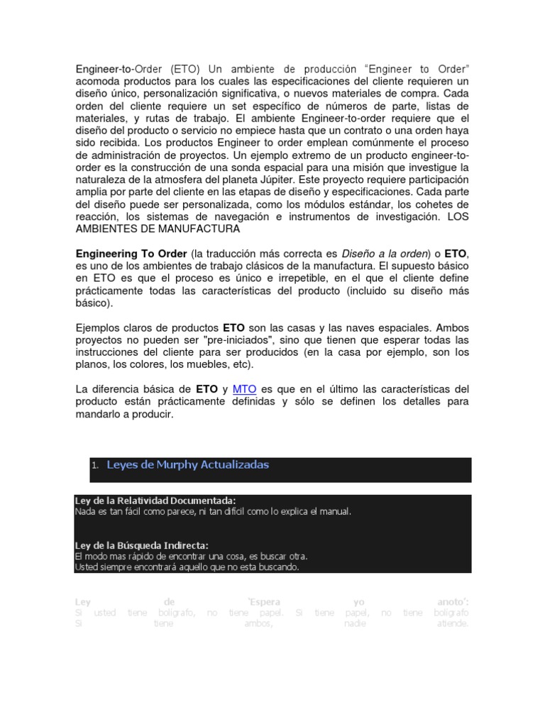 Introducción al Engineer-to-Order (ETO) | PDF | Diseño | Gatos