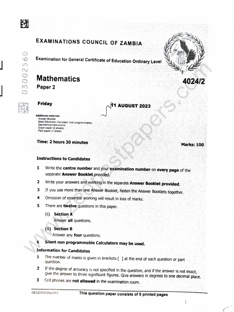 Maths P2 2023